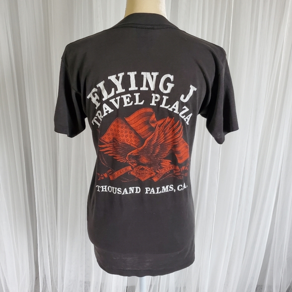 Vintage 3D Emblem Harley-Davidson T-shirt 1988 Double Dide Eagle Flag Truckers - Picture 14 of 15